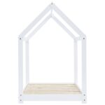 Cadre de lit d'enfant Blanc Bois de pin massif 70x140 cm – Image 3