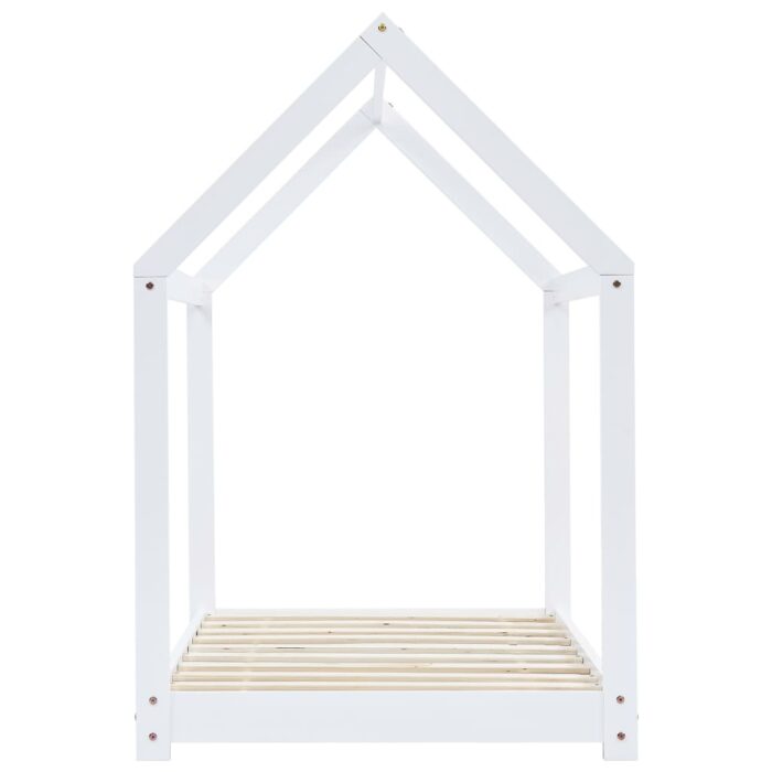 Cadre de lit d'enfant Blanc Bois de pin massif 70x140 cm – Image 3