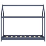 Cadre de lit d'enfant Gris Bois de pin massif 70x140 cm – Image 2