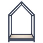 Cadre de lit d'enfant Gris Bois de pin massif 70x140 cm – Image 3