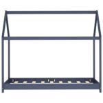 Cadre de lit d'enfant Gris Bois de pin massif 80x160 cm – Image 2