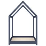 Cadre de lit d'enfant Gris Bois de pin massif 80x160 cm – Image 3