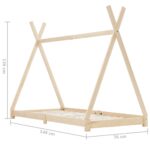 Cadre de lit d'enfant Bois de pin massif 70x140 cm – Image 6