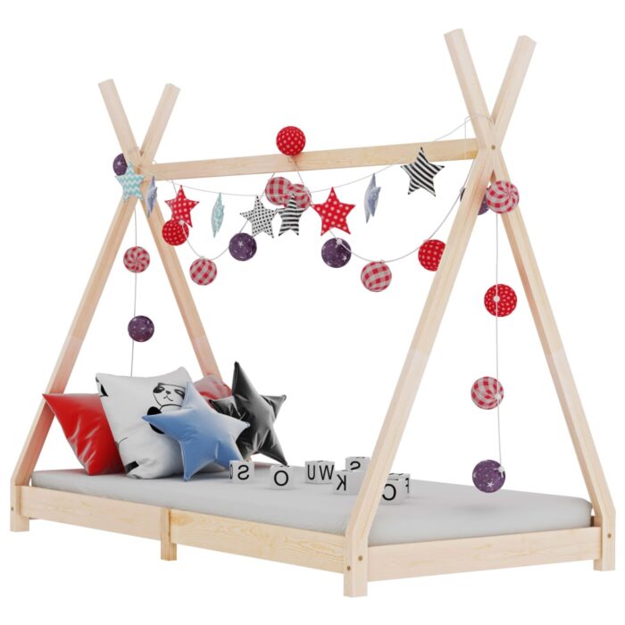 Cadre de lit d'enfant Bois de pin massif 80x160 cm – Image 1