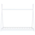 Cadre de lit d'enfant Blanc Bois de pin massif 70x140 cm – Image 2