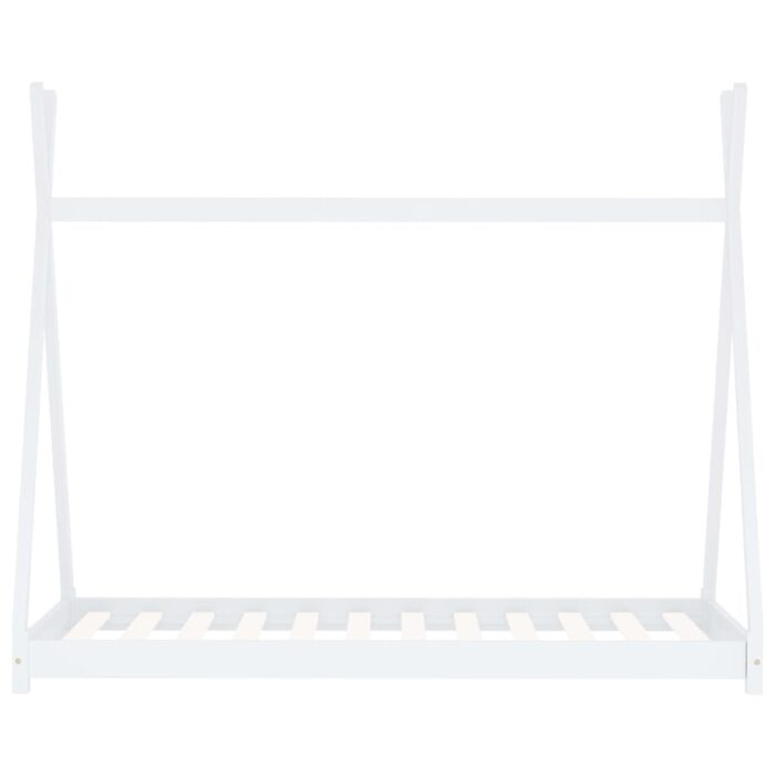 Cadre de lit d'enfant Blanc Bois de pin massif 70x140 cm – Image 2