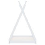 Cadre de lit d'enfant Blanc Bois de pin massif 70x140 cm – Image 3