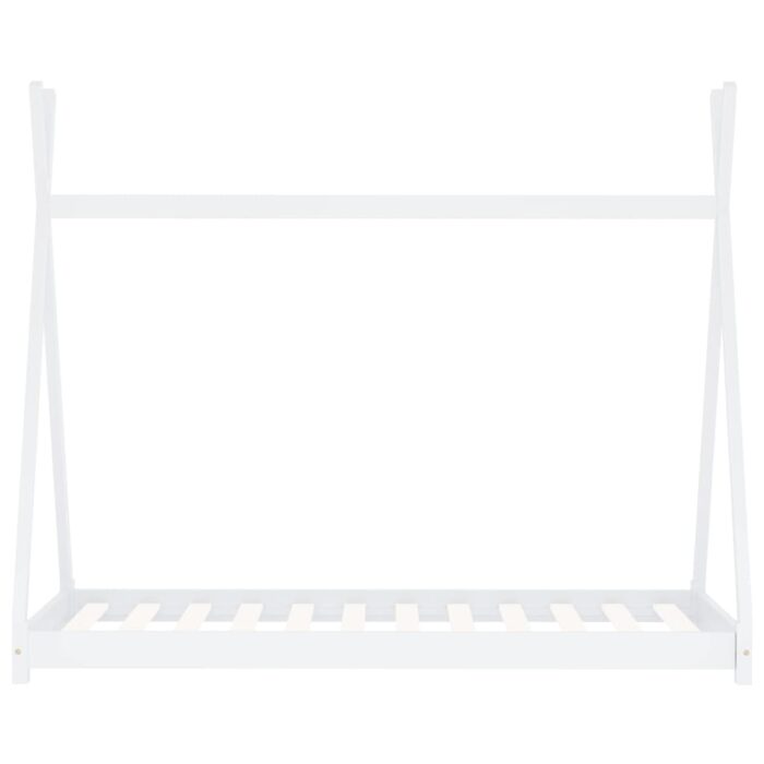 Cadre de lit d'enfant Blanc Bois de pin massif 90 x 200 cm – Image 2