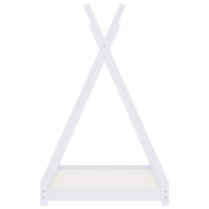 Cadre de lit d'enfant Blanc Bois de pin massif 90 x 200 cm – Image 3