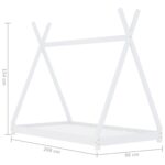 Cadre de lit d'enfant Blanc Bois de pin massif 90 x 200 cm – Image 6