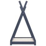 Cadre de lit d'enfant Gris Bois de pin massif 70x140 cm – Image 3