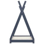 Cadre de lit d'enfant Gris  Bois de pin massif 90 x 200 cm – Image 3