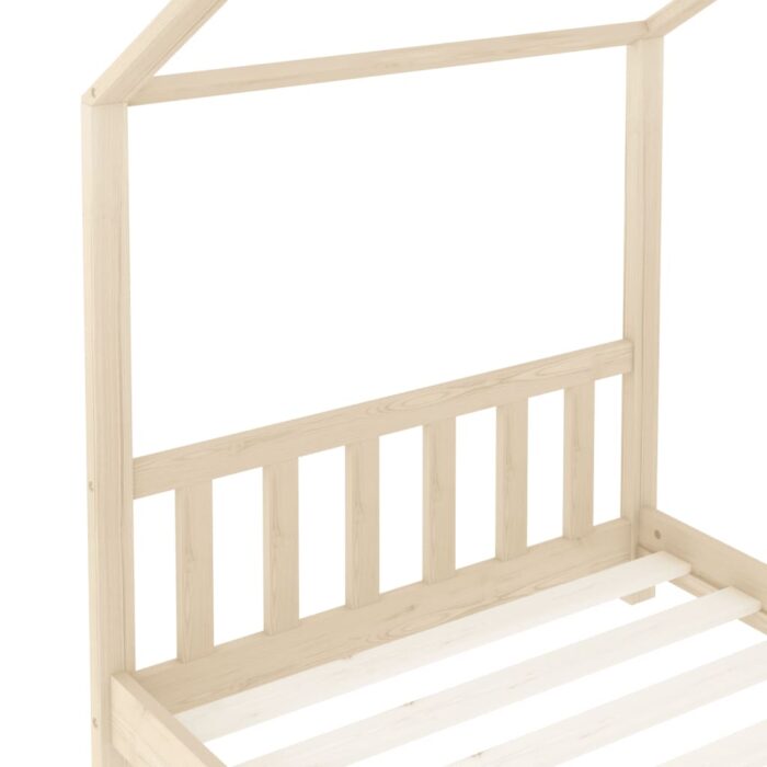 Cadre de lit d'enfant Bois de pin massif 80x160 cm – Image 4