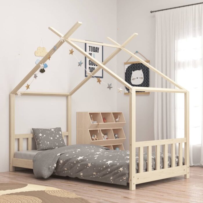 Cadre de lit d'enfant Bois de pin massif 80x160 cm – Image 1