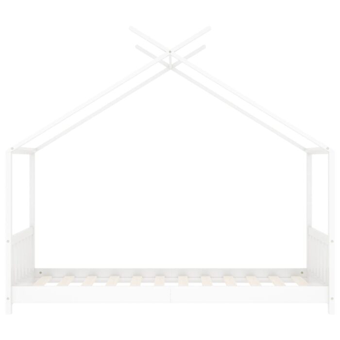 Cadre de lit d'enfant Blanc Bois de pin massif 70x140 cm – Image 2