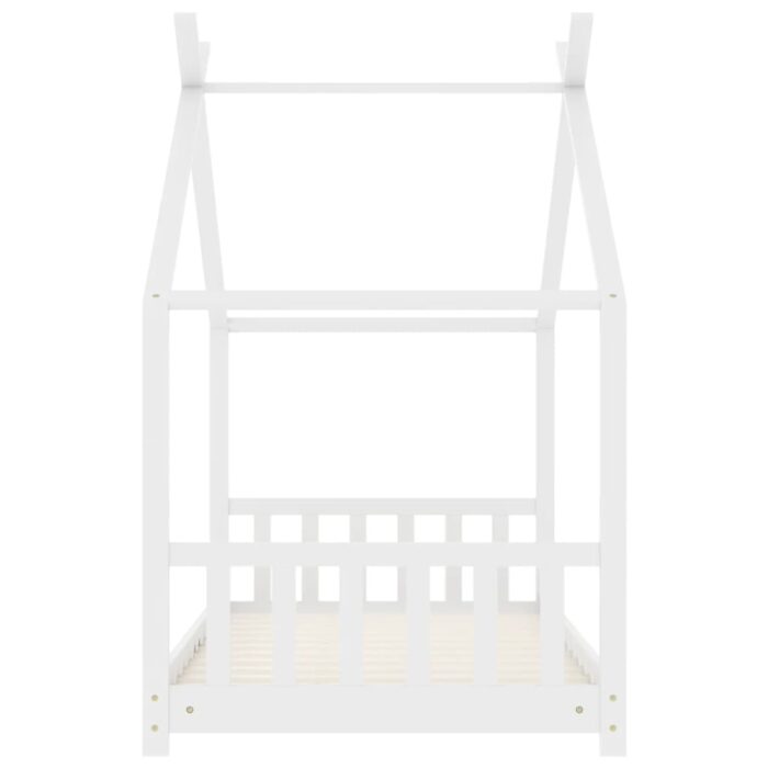 Cadre de lit d'enfant Blanc Bois de pin massif 70x140 cm – Image 3