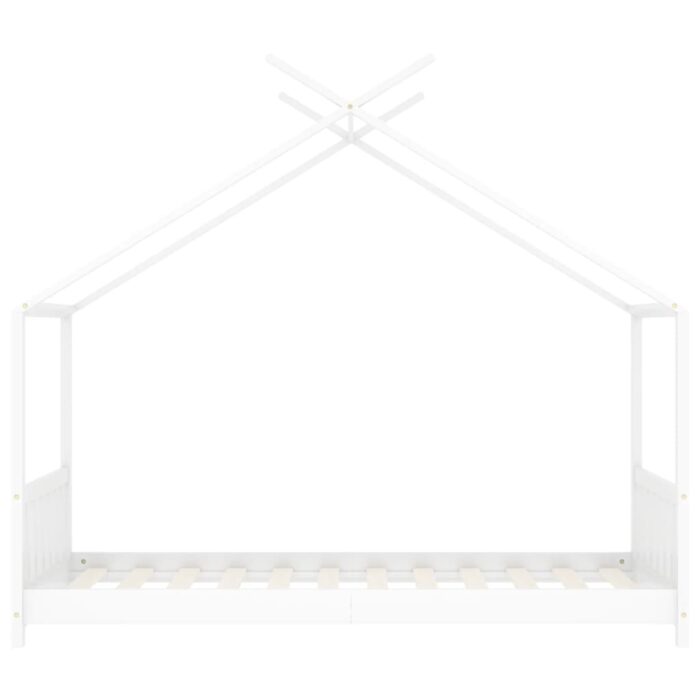Cadre de lit d'enfant Blanc Bois de pin massif 80x160 cm – Image 2