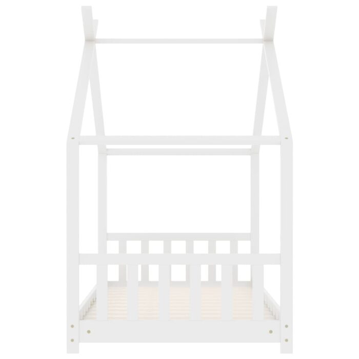 Cadre de lit d'enfant Blanc Bois de pin massif 80x160 cm – Image 3
