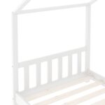 Cadre de lit d'enfant Blanc Bois de pin massif 80x160 cm – Image 4