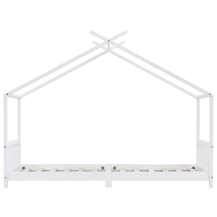 Cadre de lit d'enfant Blanc Bois de pin massif 90 x 200 cm – Image 2