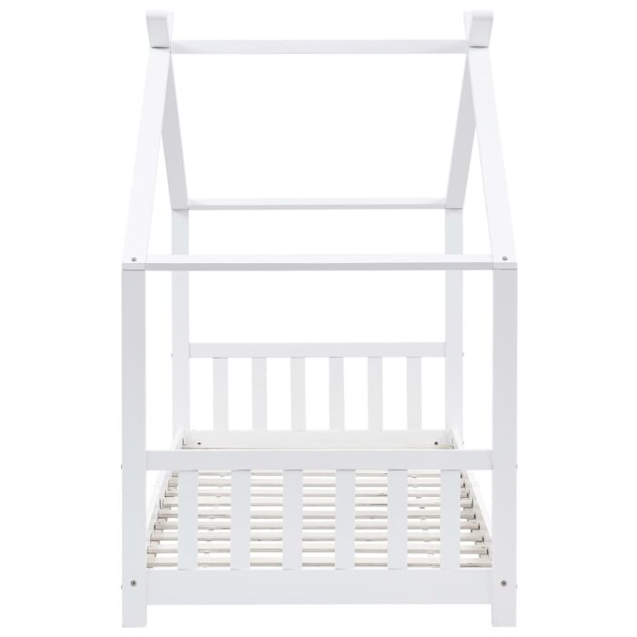 Cadre de lit d'enfant Blanc Bois de pin massif 90 x 200 cm – Image 3