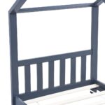 Cadre de lit d'enfant Gris Bois de pin massif 80x160 cm – Image 4