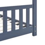 Cadre de lit d'enfant Gris Bois de pin massif 80x160 cm – Image 5