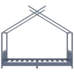 Cadre de lit d'enfant Gris  Bois de pin massif 90 x 200 cm – Image 2
