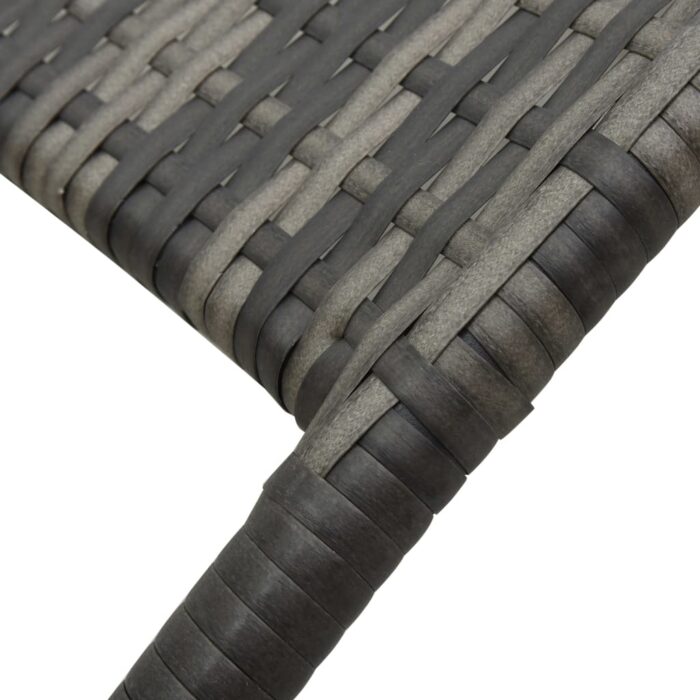 Chaise longue pliable Résine tressée Gris – Image 5