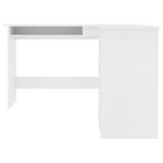 Bureau d'angle en forme de L Blanc 120x140x75 cm – Image 2