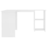 Bureau d'angle en forme de L Blanc 120x140x75 cm – Image 3
