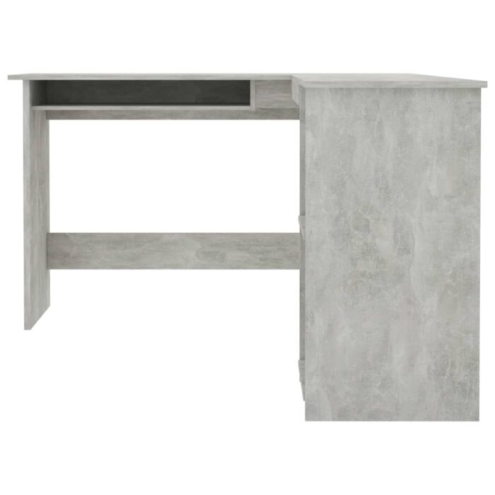 Bureau d'angle en forme de L Gris Béton Bois d'ingénierie – Image 2