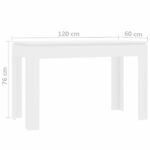 Table de salle à manger Blanc 120x60x76 cm Bois d'ingénierie – Image 4