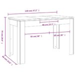 Table de salle à manger Blanc 120x60x76 cm Bois d'ingénierie – Image 5