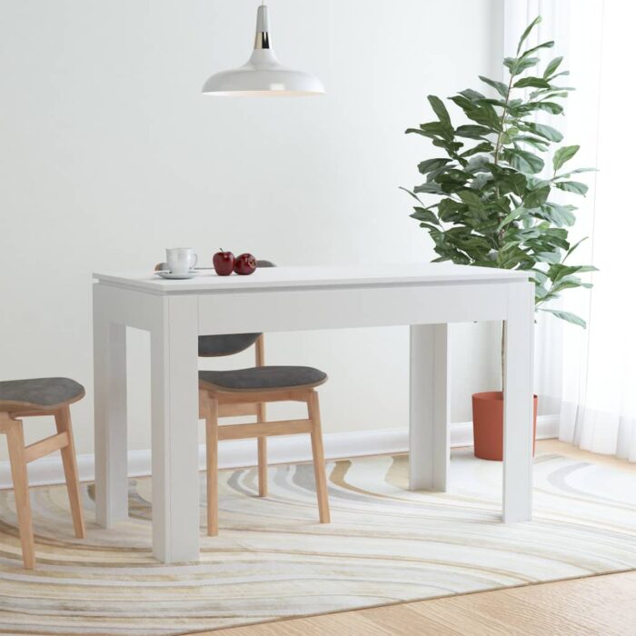 Table de salle à manger Blanc 120x60x76 cm Bois d'ingénierie – Image 1