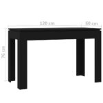 Table à manger Noir 120x60x76 cm Bois d'ingénierie – Image 4