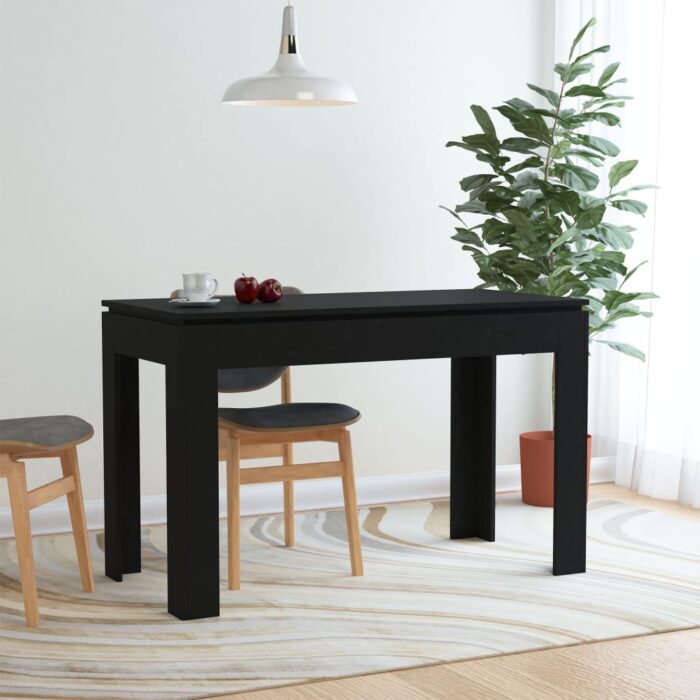 Table à manger Noir 120x60x76 cm Bois d'ingénierie – Image 1