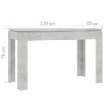 Table à manger Gris béton 120x60x76 cm Bois d'ingénierie – Image 4