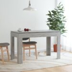 Table à manger Gris béton 120x60x76 cm Bois d'ingénierie