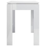 Table à manger Blanc brillant 120x60x76 cm Bois d'ingénierie – Image 3