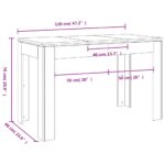 Table à manger Blanc brillant 120x60x76 cm Bois d'ingénierie – Image 5