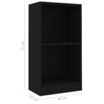 Bibliothèque noir 40x24x75 cm bois d'ingénierie – Image 4