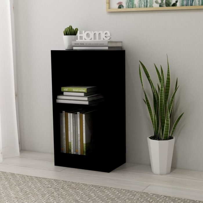 Bibliothèque noir 40x24x75 cm bois d'ingénierie – Image 1