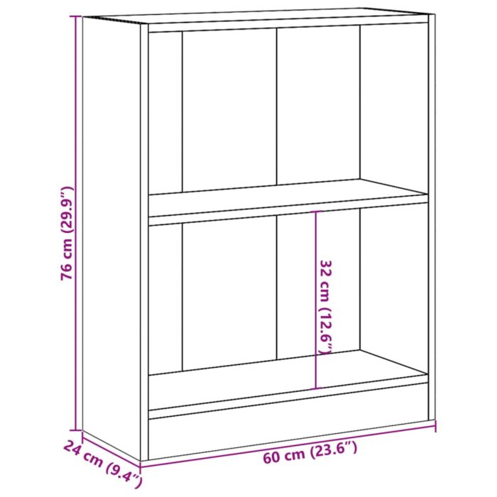 Bibliothèque Chêne sonoma 60x24x76 cm Bois d'ingénierie – Image 8