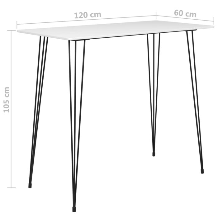 Table de bar Blanc 120x60x105 cm – Image 4