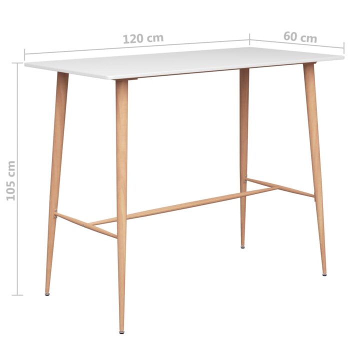 Table de bar Blanc 120x60x105 cm – Image 4