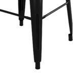 Tabourets de bar empilables lot de 2 noir métal – Image 4