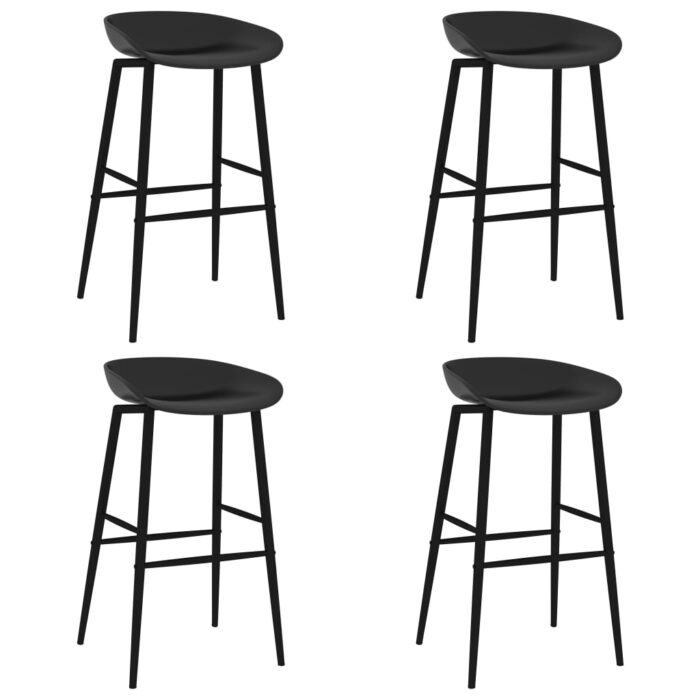 Chaises de bar lot de 4 noir – Image 1