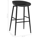 Chaises de bar lot de 4 noir – Image 6