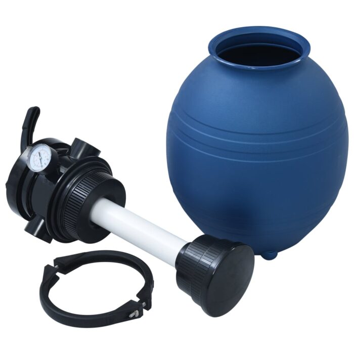 Filtre à sable pour piscine avec vanne 4 positions Bleu 300 mm – Image 3